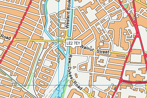 LE2 7EY map - OS VectorMap District (Ordnance Survey)