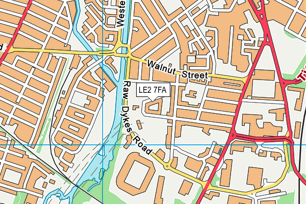 LE2 7FA map - OS VectorMap District (Ordnance Survey)
