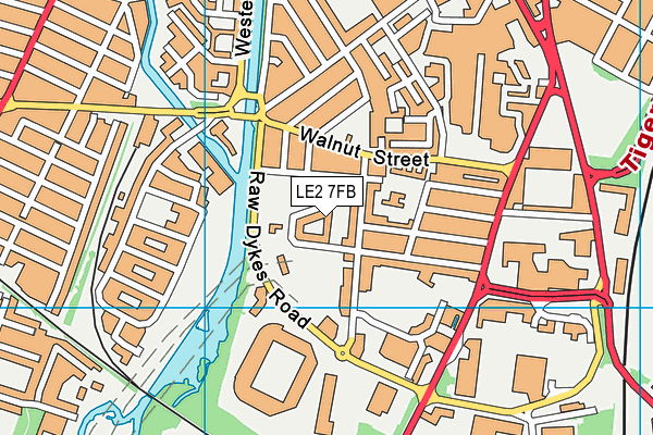 LE2 7FB map - OS VectorMap District (Ordnance Survey)