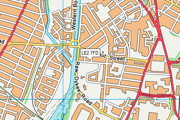 LE2 7FD map - OS VectorMap District (Ordnance Survey)