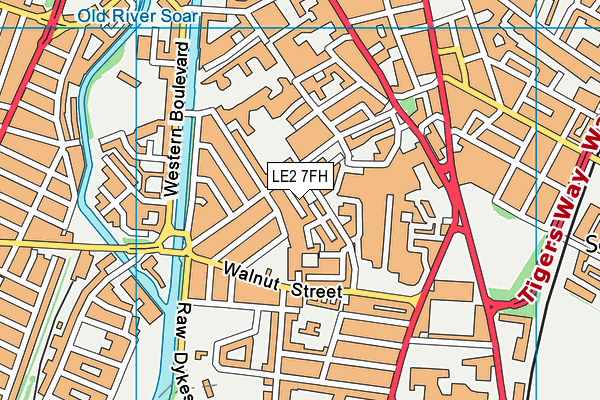 LE2 7FH map - OS VectorMap District (Ordnance Survey)