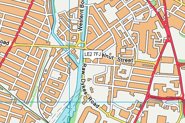 LE2 7FJ map - OS VectorMap District (Ordnance Survey)