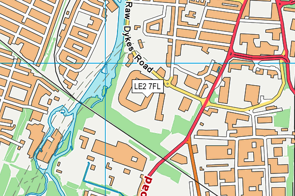 LE2 7FL map - OS VectorMap District (Ordnance Survey)