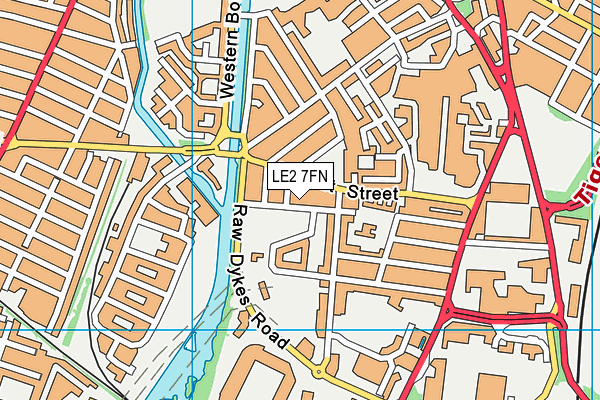 LE2 7FN map - OS VectorMap District (Ordnance Survey)