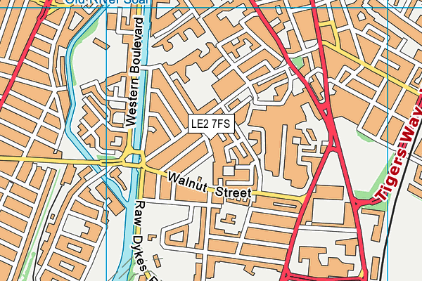 LE2 7FS map - OS VectorMap District (Ordnance Survey)
