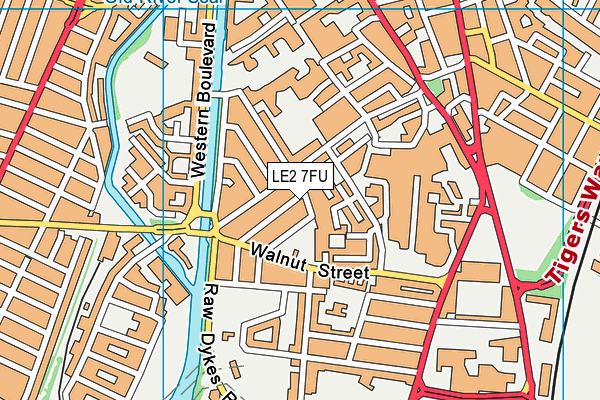 LE2 7FU map - OS VectorMap District (Ordnance Survey)