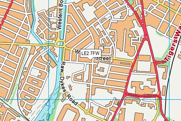 LE2 7FW map - OS VectorMap District (Ordnance Survey)