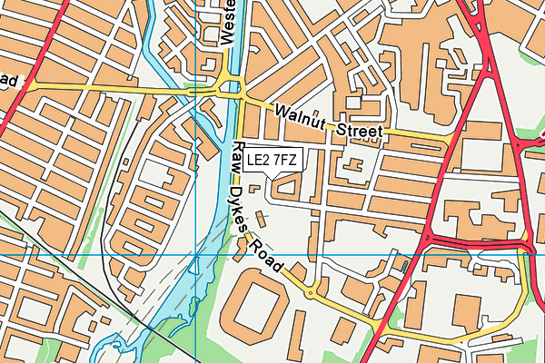 LE2 7FZ map - OS VectorMap District (Ordnance Survey)