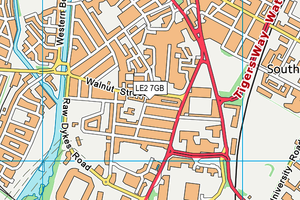 LE2 7GB map - OS VectorMap District (Ordnance Survey)