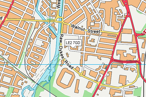 LE2 7GD map - OS VectorMap District (Ordnance Survey)