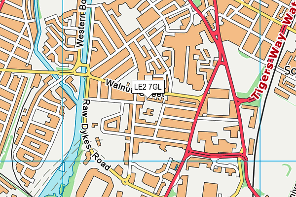 LE2 7GL map - OS VectorMap District (Ordnance Survey)