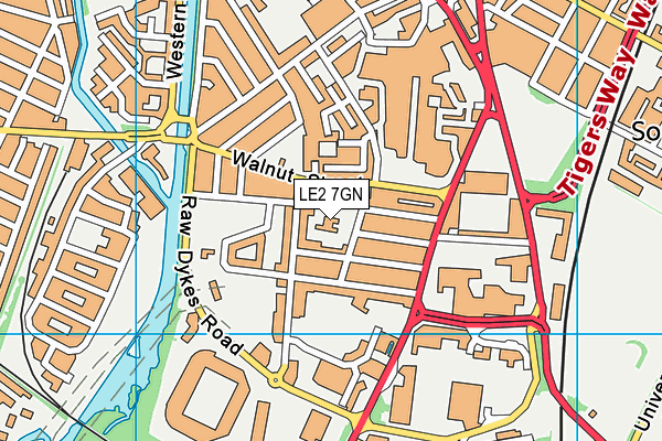 LE2 7GN map - OS VectorMap District (Ordnance Survey)