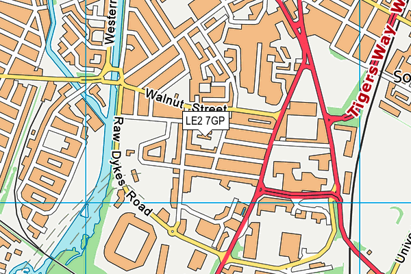 LE2 7GP map - OS VectorMap District (Ordnance Survey)