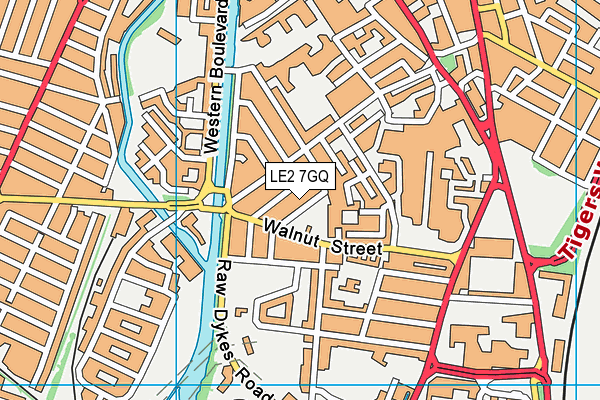 LE2 7GQ map - OS VectorMap District (Ordnance Survey)
