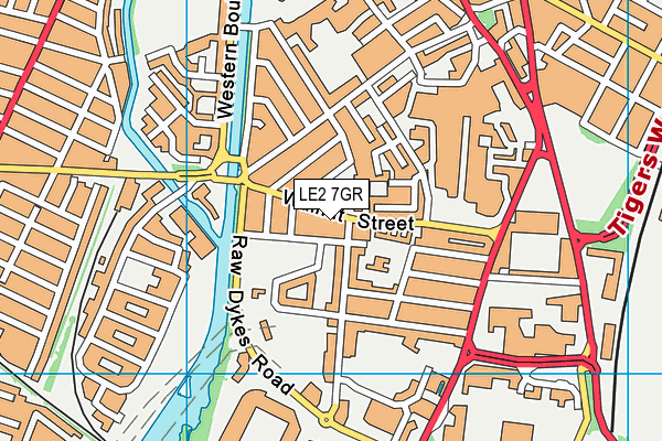 Puregym (Leicester Walnut Street) map (LE2 7GR) - OS VectorMap District (Ordnance Survey)
