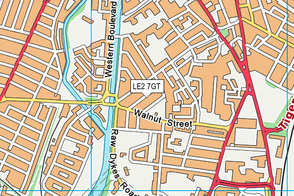 LE2 7GT map - OS VectorMap District (Ordnance Survey)