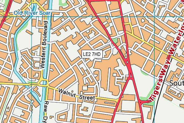 LE2 7HD map - OS VectorMap District (Ordnance Survey)
