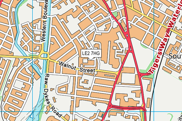 LE2 7HG map - OS VectorMap District (Ordnance Survey)