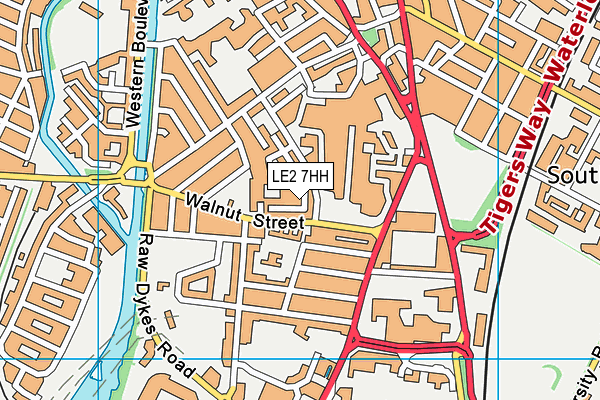 LE2 7HH map - OS VectorMap District (Ordnance Survey)