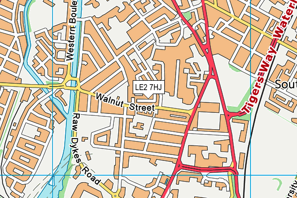 LE2 7HJ map - OS VectorMap District (Ordnance Survey)
