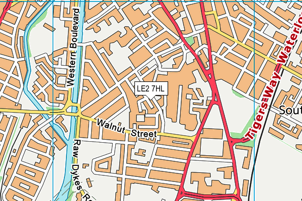 LE2 7HL map - OS VectorMap District (Ordnance Survey)