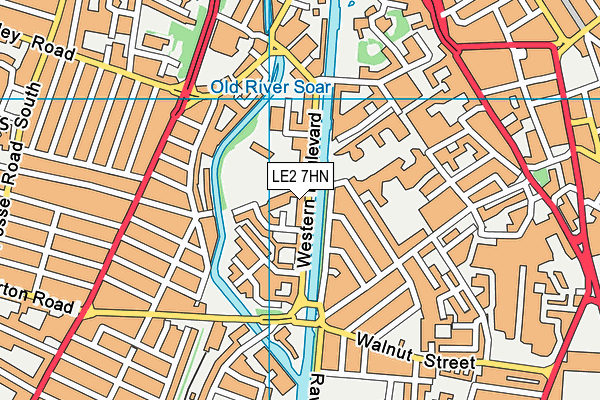 LE2 7HN map - OS VectorMap District (Ordnance Survey)