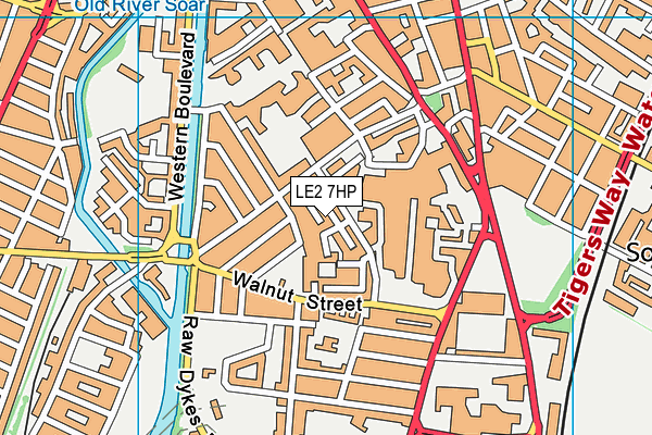 LE2 7HP map - OS VectorMap District (Ordnance Survey)
