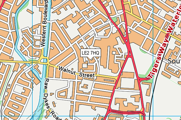 LE2 7HQ map - OS VectorMap District (Ordnance Survey)
