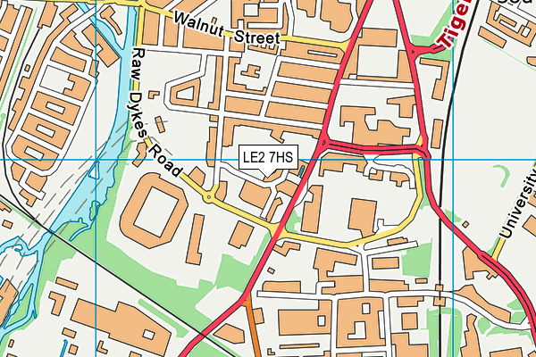 LE2 7HS map - OS VectorMap District (Ordnance Survey)