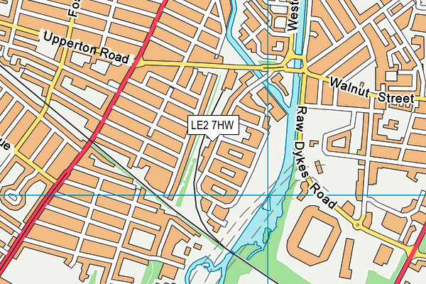 LE2 7HW map - OS VectorMap District (Ordnance Survey)