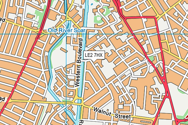 LE2 7HX map - OS VectorMap District (Ordnance Survey)