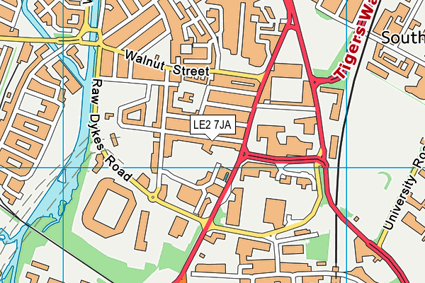 LE2 7JA map - OS VectorMap District (Ordnance Survey)