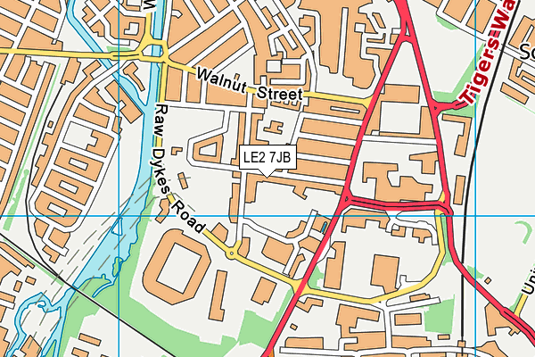 LE2 7JB map - OS VectorMap District (Ordnance Survey)