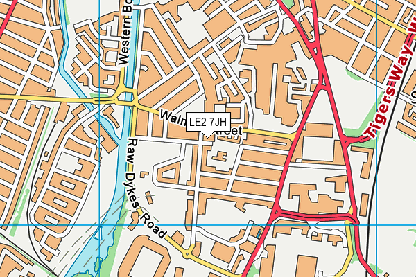 LE2 7JH map - OS VectorMap District (Ordnance Survey)