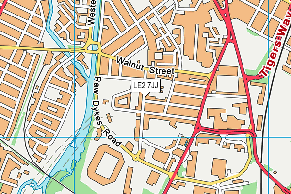 LE2 7JJ map - OS VectorMap District (Ordnance Survey)