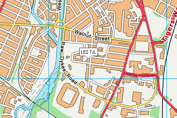 LE2 7JL map - OS VectorMap District (Ordnance Survey)
