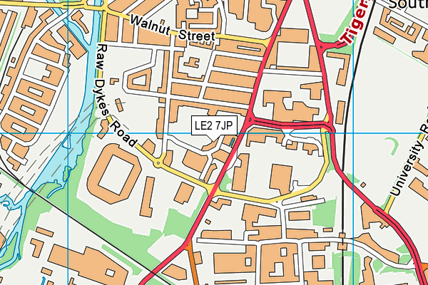 LE2 7JP map - OS VectorMap District (Ordnance Survey)