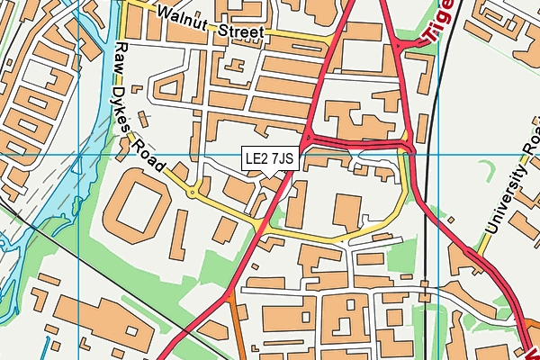 LE2 7JS map - OS VectorMap District (Ordnance Survey)