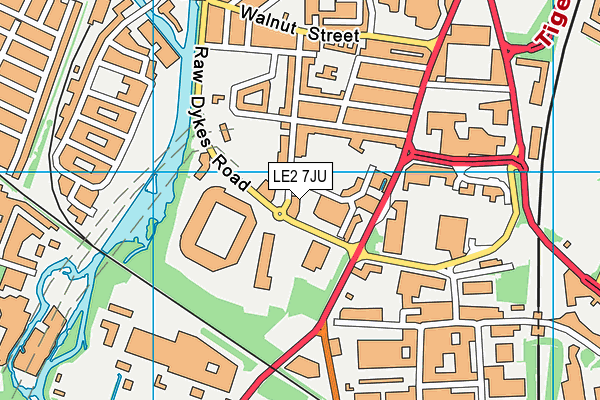 LE2 7JU map - OS VectorMap District (Ordnance Survey)