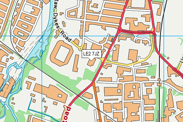 LE2 7JZ map - OS VectorMap District (Ordnance Survey)