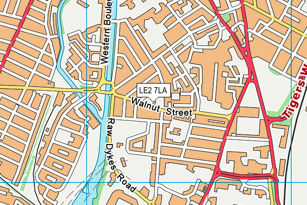 St Andrews Ball Court map (LE2 7LA) - OS VectorMap District (Ordnance Survey)
