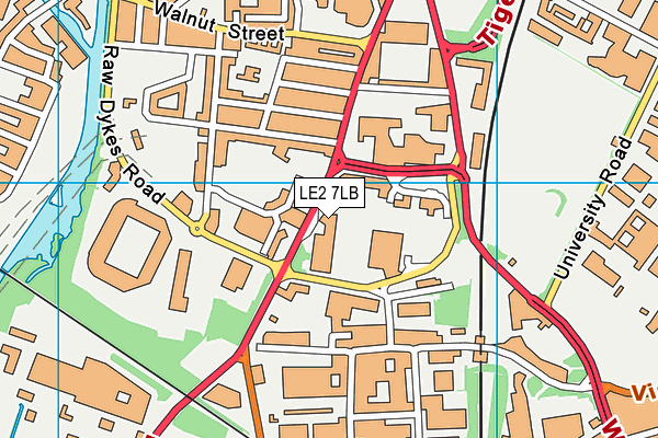 LE2 7LB map - OS VectorMap District (Ordnance Survey)