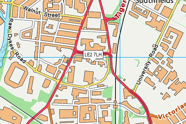 LE2 7LH map - OS VectorMap District (Ordnance Survey)