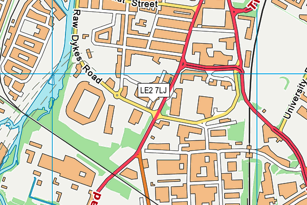 LE2 7LJ map - OS VectorMap District (Ordnance Survey)