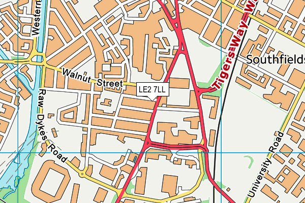 LE2 7LL map - OS VectorMap District (Ordnance Survey)