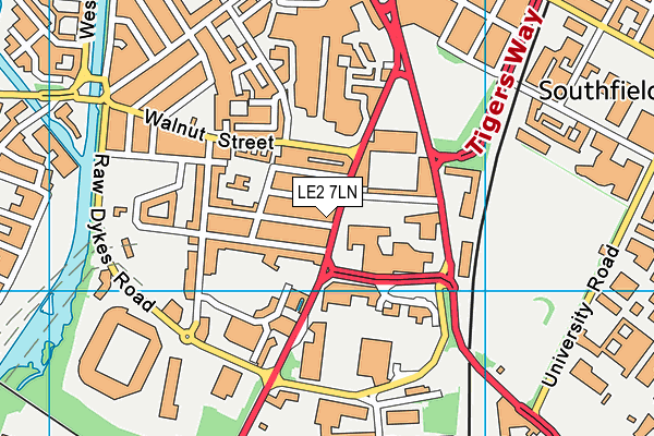 LE2 7LN map - OS VectorMap District (Ordnance Survey)