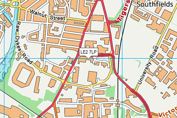 LE2 7LP map - OS VectorMap District (Ordnance Survey)