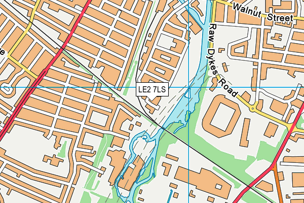 LE2 7LS map - OS VectorMap District (Ordnance Survey)