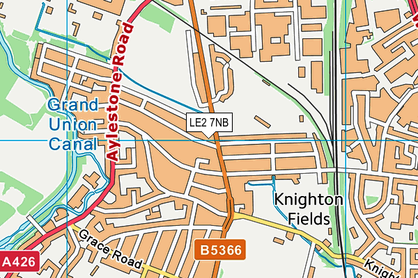 LE2 7NB map - OS VectorMap District (Ordnance Survey)