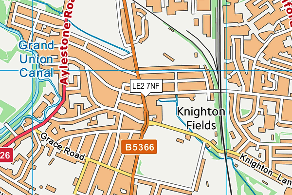 LE2 7NF map - OS VectorMap District (Ordnance Survey)